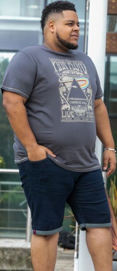 D555 HANLEY Official Pink Floyd Crew Neck T-Shirt Dark Grey TALL SIZES - HERREKLÆR MT-6XLT - Klær for høye menn
