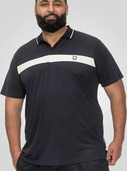 D555 Hinckley Stretch Polo With Contrast Tipping Collar Navy - Polo- & piqueskjorter - Poloskjorte i store størrelser - 2XL-8XL