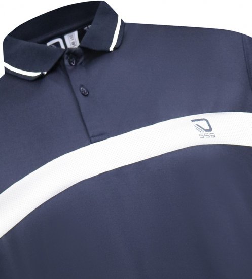 D555 Hinckley Stretch Polo With Contrast Tipping Collar Navy - Polo- & piqueskjorter - Poloskjorte i store størrelser - 2XL-8XL