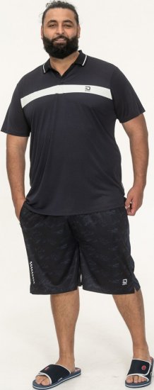 D555 Hinckley Stretch Polo With Contrast Tipping Collar Navy - Polo- & piqueskjorter - Poloskjorte i store størrelser - 2XL-8XL