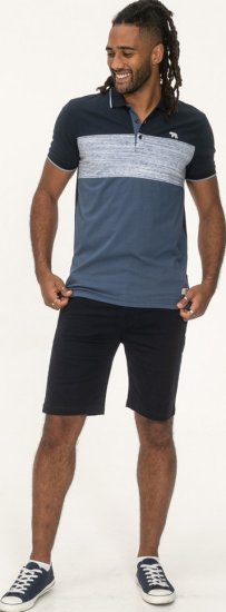 D555 Leeds Cut And Sew Polo With Jacquard Collar And Cuffs Navy - Polo- & Piqueskjorter - Poloskjorte i store størrelser - 2XL-8XL