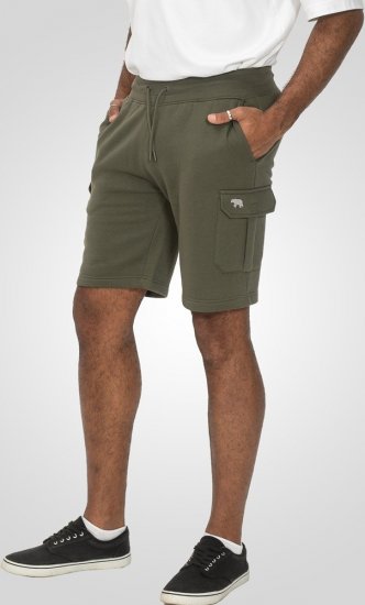D555 Wigan 1 Elasticated Waist Fleece Cargo Shorts Khaki - Sweatbukser og-shorts - Sweatbukser og Sweatshorts 2XL-12XL