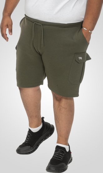 D555 Wigan 1 Elasticated Waist Fleece Cargo Shorts Khaki - Sweatbukser og-shorts - Sweatbukser og Sweatshorts 2XL-12XL