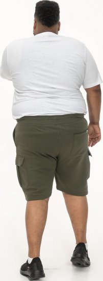 D555 Wigan 1 Elasticated Waist Fleece Cargo Shorts Khaki - Sweatbukser og-shorts - Sweatbukser og Sweatshorts 2XL-12XL