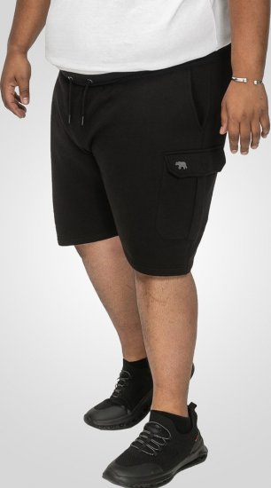 D555 Wigan 2 Elasticated Waist Fleece Cargo Shorts Black - Sweatbukser og-shorts - Sweatbukser og Sweatshorts 2XL-12XL