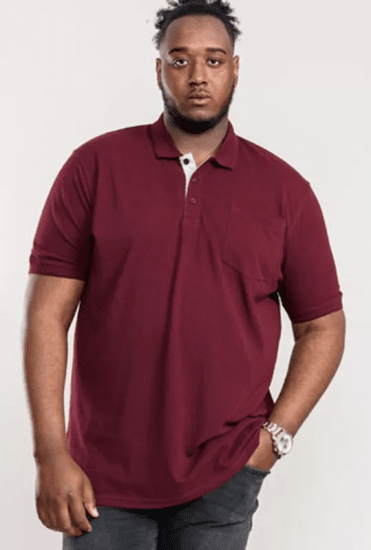 D555 Grant Polo Shirt Maroon - Polo- & piqueskjorter - Poloskjorte i store størrelser - 2XL-8XL