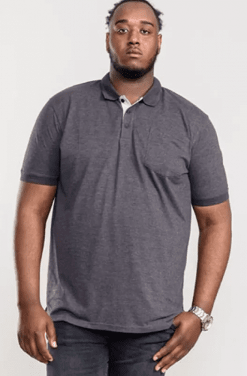 D555 Grant Polo Shirt Charcoal - Polo- & piqueskjorter - Poloskjorte i store størrelser - 2XL-8XL