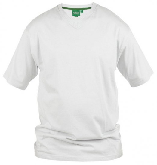 D555 Signature V-hals T-skjorte Hvit - T-skjorter - Store T-skjorter - 2XL-14XL