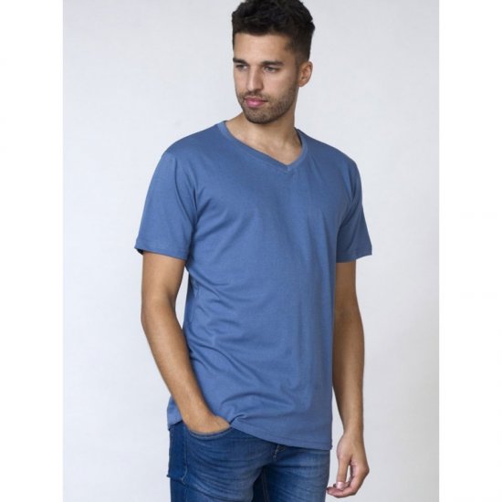 D555 Signature V-hals T-skjorte Teal - T-skjorter - Store T-skjorter - 2XL-14XL