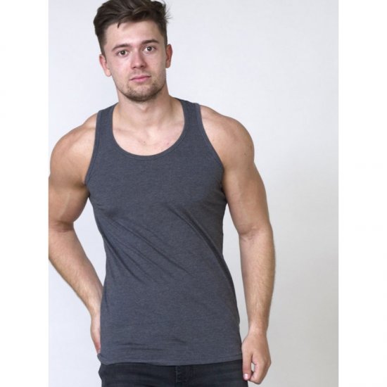 D555 Fabio Singlet Charcoal - T-skjorter - Store T-skjorter - 2XL-14XL