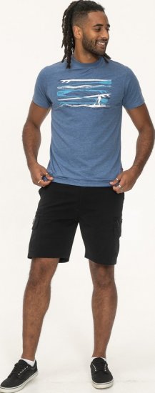 D555 Cardiff Surfer And Waves Printed Crew Neck T-shirt Denim Marl - T-skjorter - Store T-skjorter - 2XL-14XL