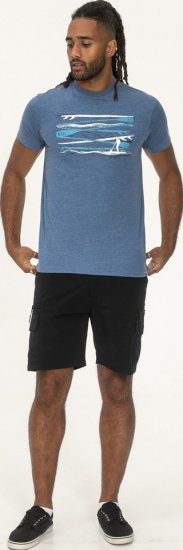 D555 Cardiff Surfer And Waves Printed Crew Neck T-shirt Denim Marl - T-skjorter - Store T-skjorter - 2XL-14XL