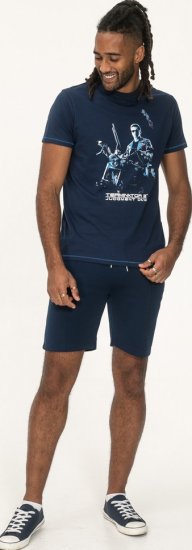 D555 Cameron Official Terminator Printed Crew Neck T-Shirt Dark Navy - T-skjorter - Store T-skjorter - 2XL-14XL