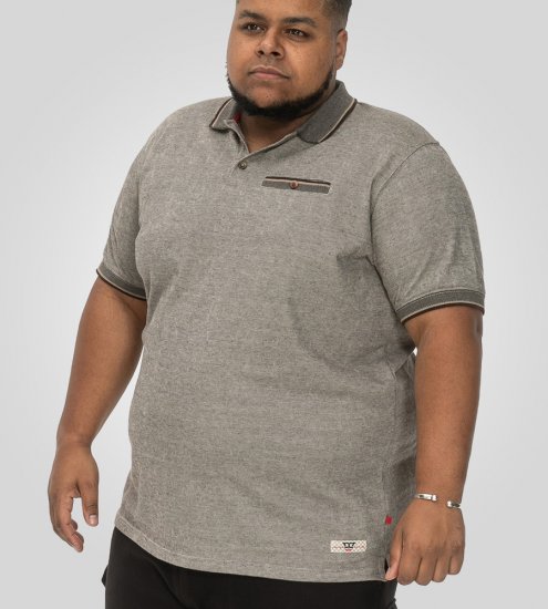 D555 Holyhead Teksturert Piké med Brystlomme Grå - Polo- & piqueskjorter - Poloskjorte i store størrelser - 2XL-8XL