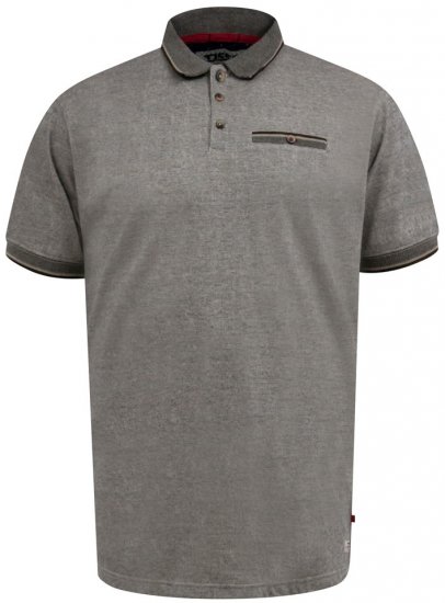D555 Holyhead Teksturert Piké med Brystlomme Grå - Polo- & piqueskjorter - Poloskjorte i store størrelser - 2XL-8XL