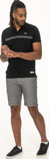D555 Stafford Cut And Sew Embroidery Stripe Short Sleeve Polo Black - Polo- & piqueskjorter - Poloskjorte i store størrelser - 2XL-8XL