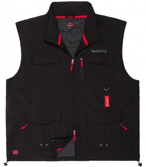 Adamo Tommy Outdoor Vest Black - Sportsklær & turklær - Sportsklær till herre i store størrelser