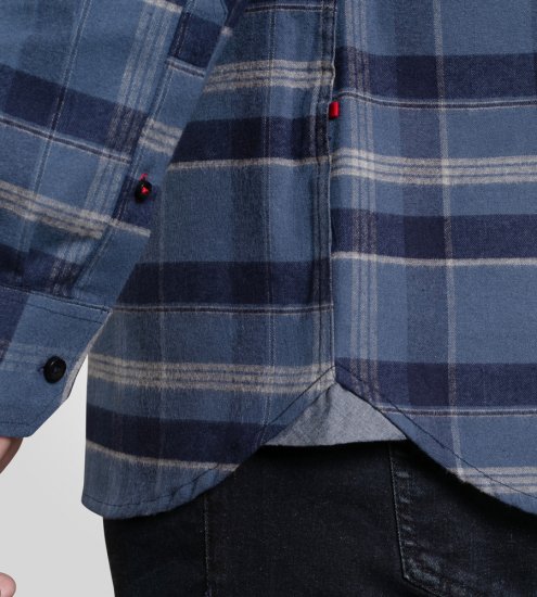 D555 Shrewsbury Long Sleeve with Chest Pocket Blue/Navy Check - Skjorter - Store skjorter - 2XL-8XL