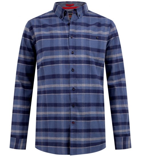 D555 Shrewsbury Long Sleeve with Chest Pocket Blue/Navy Check TALL SIZES - HERREKLÆR MT-6XLT - Klær for høye menn