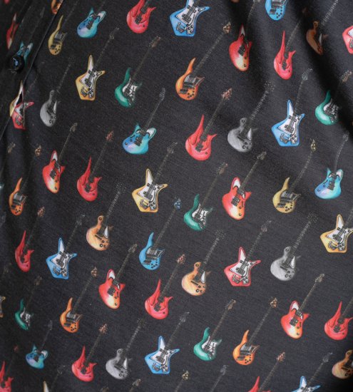 D555 Wakefield Long Sleeve AOP Guitar Printed Shirt Grey - Skjorter - Store skjorter - 2XL-8XL