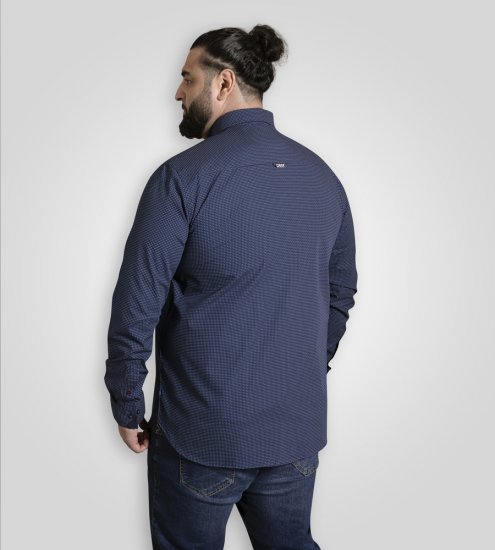 D555 Middlesbrough Long Sleeve AOP Micro Blue Shirt Navy TALL SIZE - Skjorter - Store skjorter - 2XL-8XL