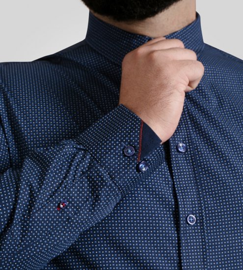D555 Middlesbrough Long Sleeve AOP Micro Blue Shirt Navy TALL SIZE - Skjorter - Store skjorter - 2XL-8XL