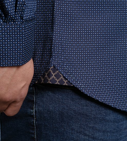 D555 Middlesbrough Long Sleeve AOP Micro Blue Shirt Navy TALL SIZE - Skjorter - Store skjorter - 2XL-8XL