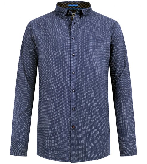 D555 Middlesbrough Long Sleeve AOP Micro Blue Shirt Navy TALL SIZE - Skjorter - Store skjorter - 2XL-8XL