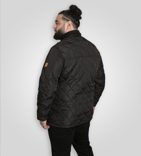 D555 Harborough Quilted Jacket with Corduroy Collar Black - Jakker - Store jakker - 2XL-12XL