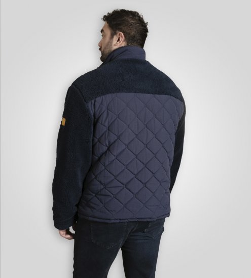 D555 Northampton Hybrid Sherpa Quilted Micro Fleece Jacket Navy - Jakker - Store jakker - 2XL-12XL