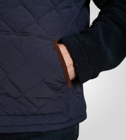 D555 Northampton Hybrid Sherpa Quilted Micro Fleece Jacket Navy - Jakker - Store jakker - 2XL-12XL