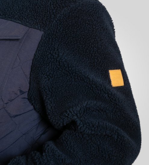 D555 Northampton Hybrid Sherpa Quilted Micro Fleece Jacket Navy - Jakker - Store jakker - 2XL-12XL