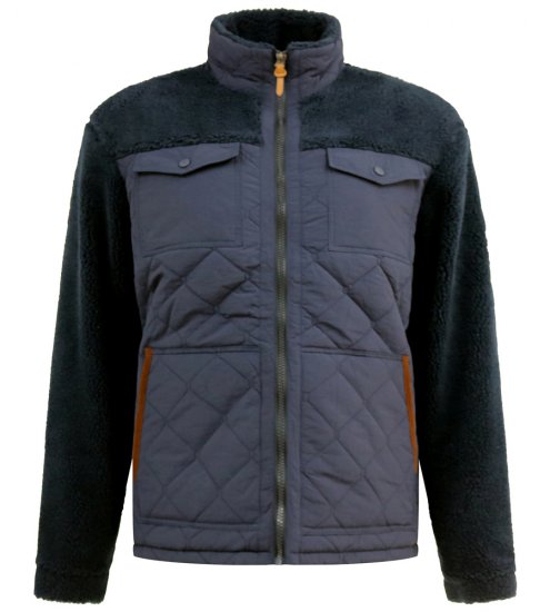 D555 Northampton Hybrid Sherpa Quilted Micro Fleece Jacket Navy - Jakker - Store jakker - 2XL-12XL
