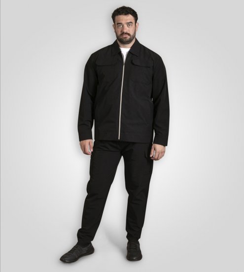 D555 Wimbledon Couture Stretch Jacket with Zipper Black - Jakker - Store jakker - 2XL-12XL