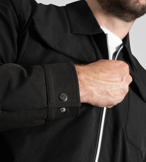 D555 Wimbledon Couture Stretch Jacket with Zipper Black TALL SIZE - Jakker - Store jakker - 2XL-12XL