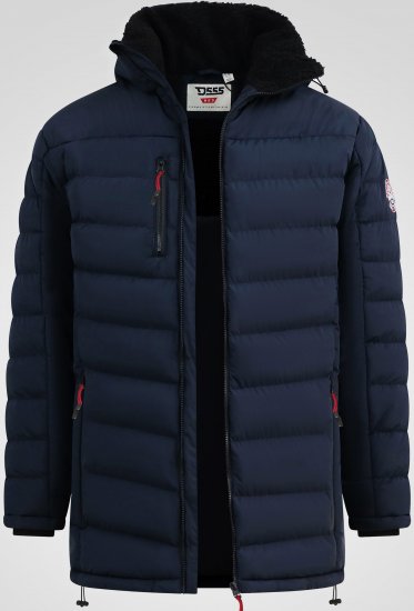 D555 Workington Vattert Jakke med Hette og Sherpafôr Marineblå - Jakker - Store jakker - 2XL-12XL