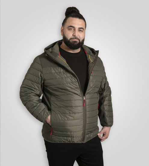 D555 Northfield Hybrid softshelljakke med hette khaki - Jakker - Store jakker - 2XL-12XL