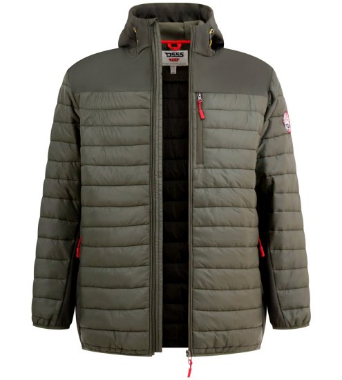 D555 Northfield Hybrid softshelljakke med hette khaki - Jakker - Store jakker - 2XL-12XL