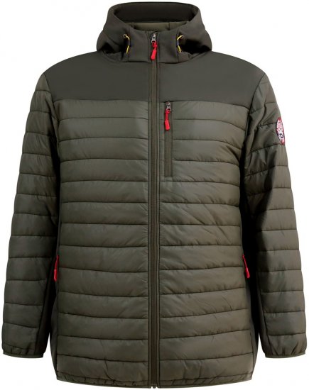D555 Northfield Hybrid softshelljakke med hette khaki - Jakker - Store jakker - 2XL-12XL