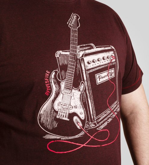 D555 Barnsley Guitar and Amp Crew Neck T-Shirt Burgundy - T-skjorter - Store T-skjorter - 2XL-14XL