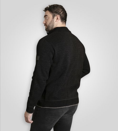 D555 Enrique Strikket Chenillecardigan med Glidelås Svart - Gensere og hettegensere - Store hettegensere - 2XL-14XL