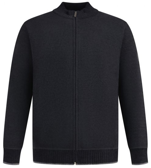 D555 Enrique Strikket Chenillecardigan med Glidelås Svart - Gensere og hettegensere - Store hettegensere - 2XL-14XL