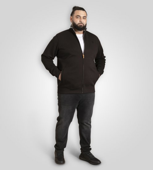 D555 Johnson Fleece Zip Through Sweatshirt with Chest Embroidery - Gensere og hettegensere - Store hettegensere - 2XL-14XL