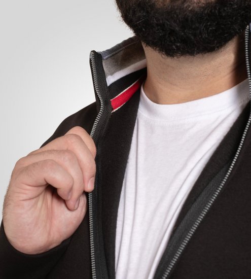 D555 Johnson Fleece Zip Through Sweatshirt with Chest Embroidery - Gensere og hettegensere - Store hettegensere - 2XL-14XL