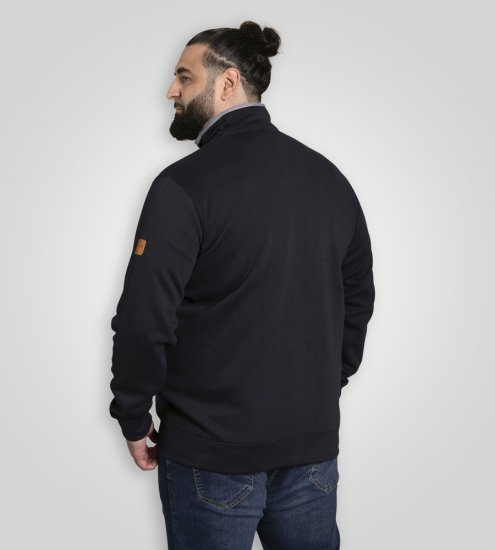 D555 Johnson Zip Through Fleece Sweatshirt with Chest Embroidery Navy - Gensere og hettegensere - Store hettegensere - 2XL-14XL