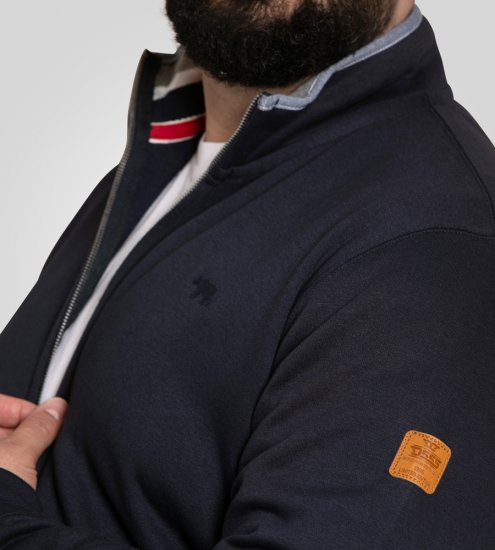 D555 Johnson Zip Through Fleece Sweatshirt with Chest Embroidery Navy - Gensere og hettegensere - Store hettegensere - 2XL-14XL