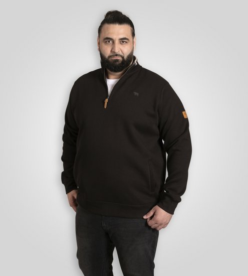 D555 Russel Fleece Sweatshirt with Chest Embroidery Black - Gensere og hettegensere - Store hettegensere - 2XL-14XL