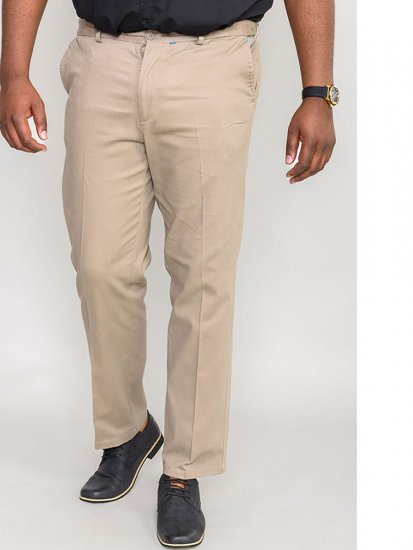 D555 Bruno Stretch Chino pants with Extenda Waist Beige - Jeans og bukser - Store Bukser og Store Jeans