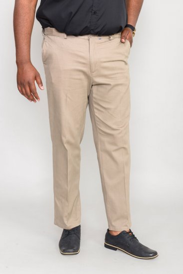 D555 Bruno Stretch Chino pants with Extenda Waist Beige - Jeans og bukser - Store Bukser og Store Jeans