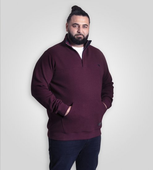 D555 Lancaster Vattert Sweatshirt Vinrød - Gensere og hettegensere - Store hettegensere - 2XL-14XL